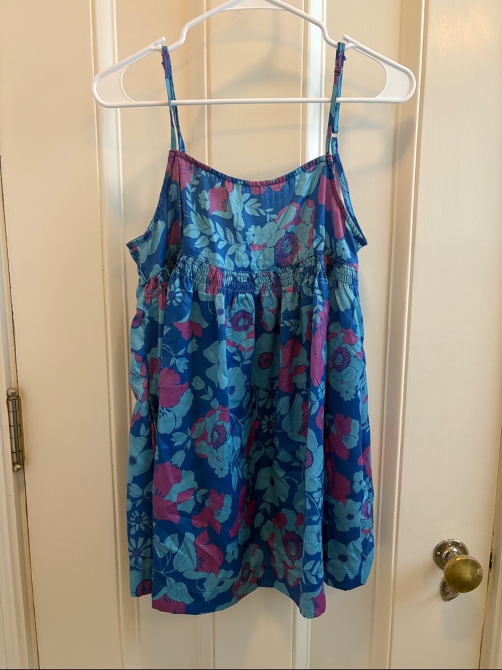 Free People Blue and Purple Floral Mini Dress